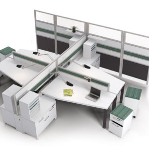 4 Pod Workstations with Modular Storage